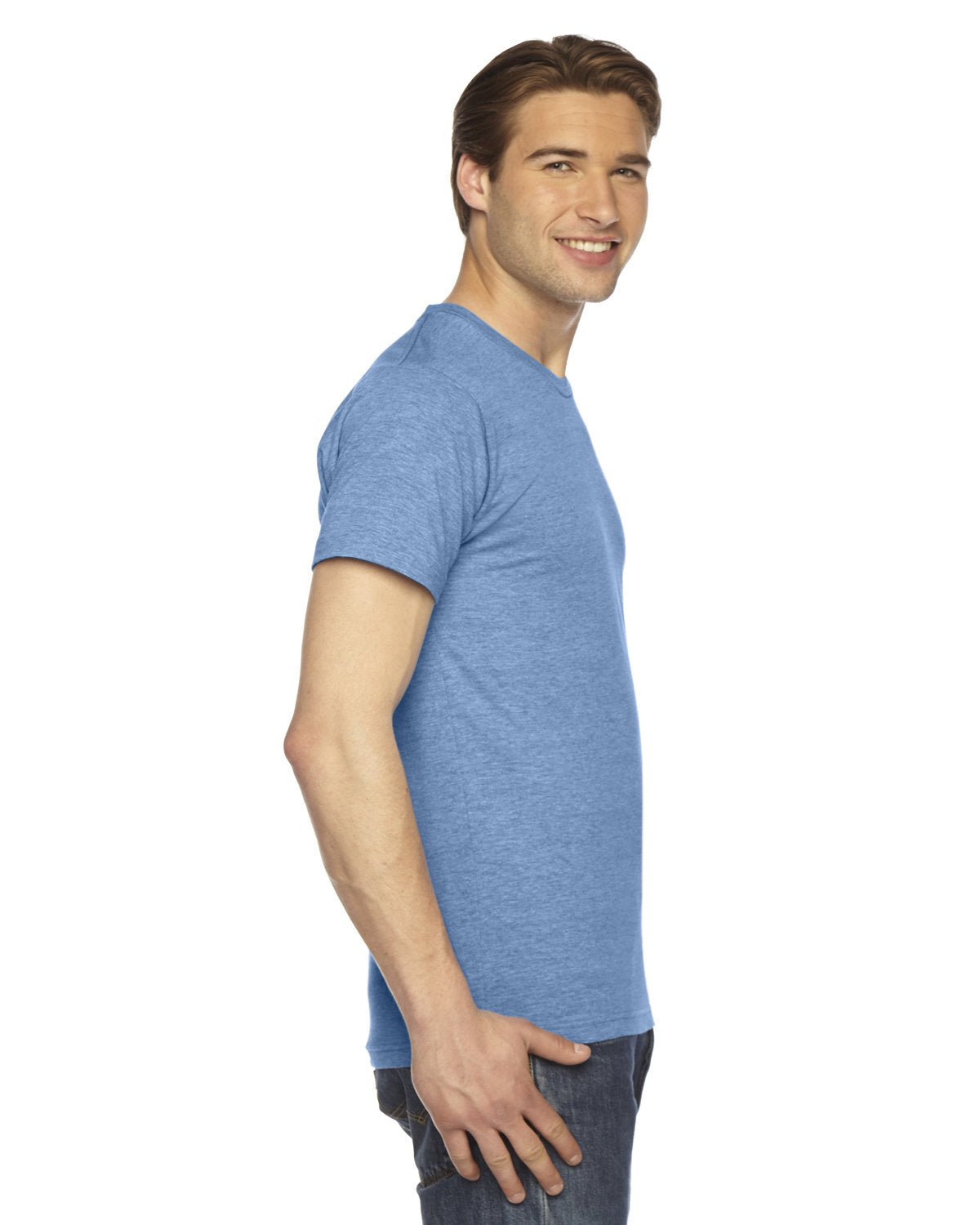 American Apparel Unisex Triblend Short - Sleeve Track T - Shirt - Custom Craft Solution