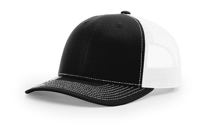 Custom Richardson 112 Trucker Hats - Black White