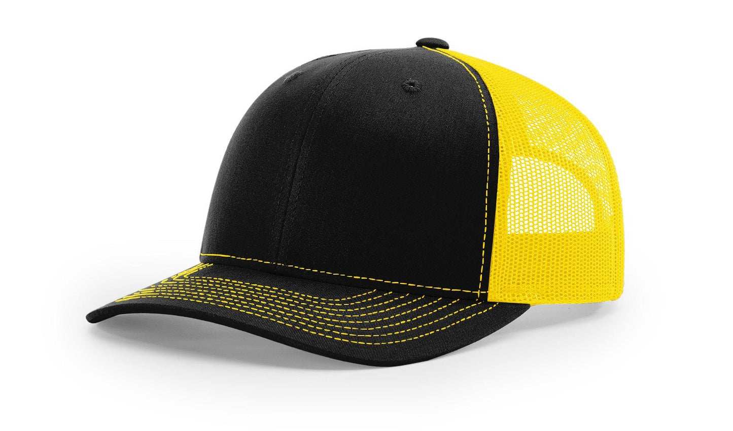 Custom Richardson 112 Trucker Hats - Black Yellow