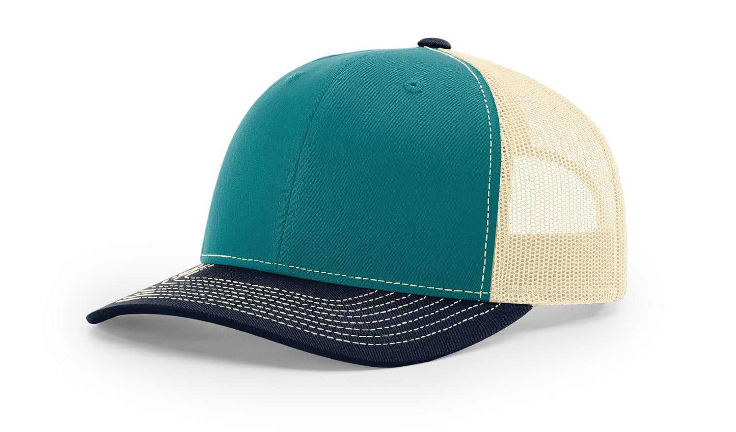 Custom Richardson 112 Trucker Hats - Blue Teal Birch Navy