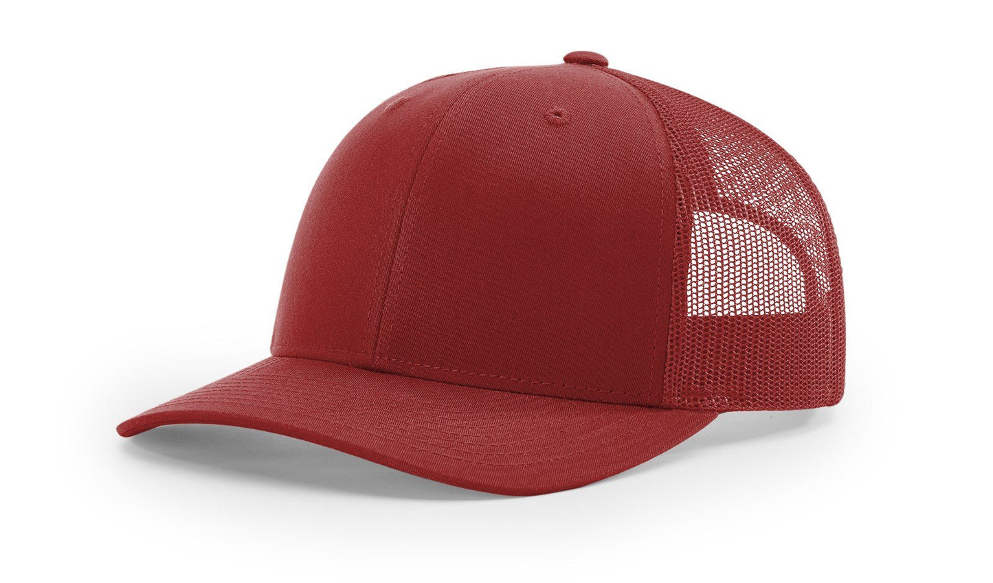 Richardson 112 Snapback Trucker Cap with Customized Logo - Cardinal