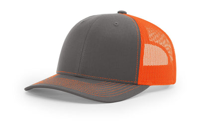 Custom Richardson 112 Trucker Hats - Charcoal Neon Orange