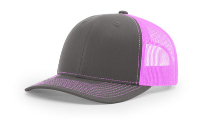 Custom Richardson 112 Trucker Hats - Charcoal Neon Pink