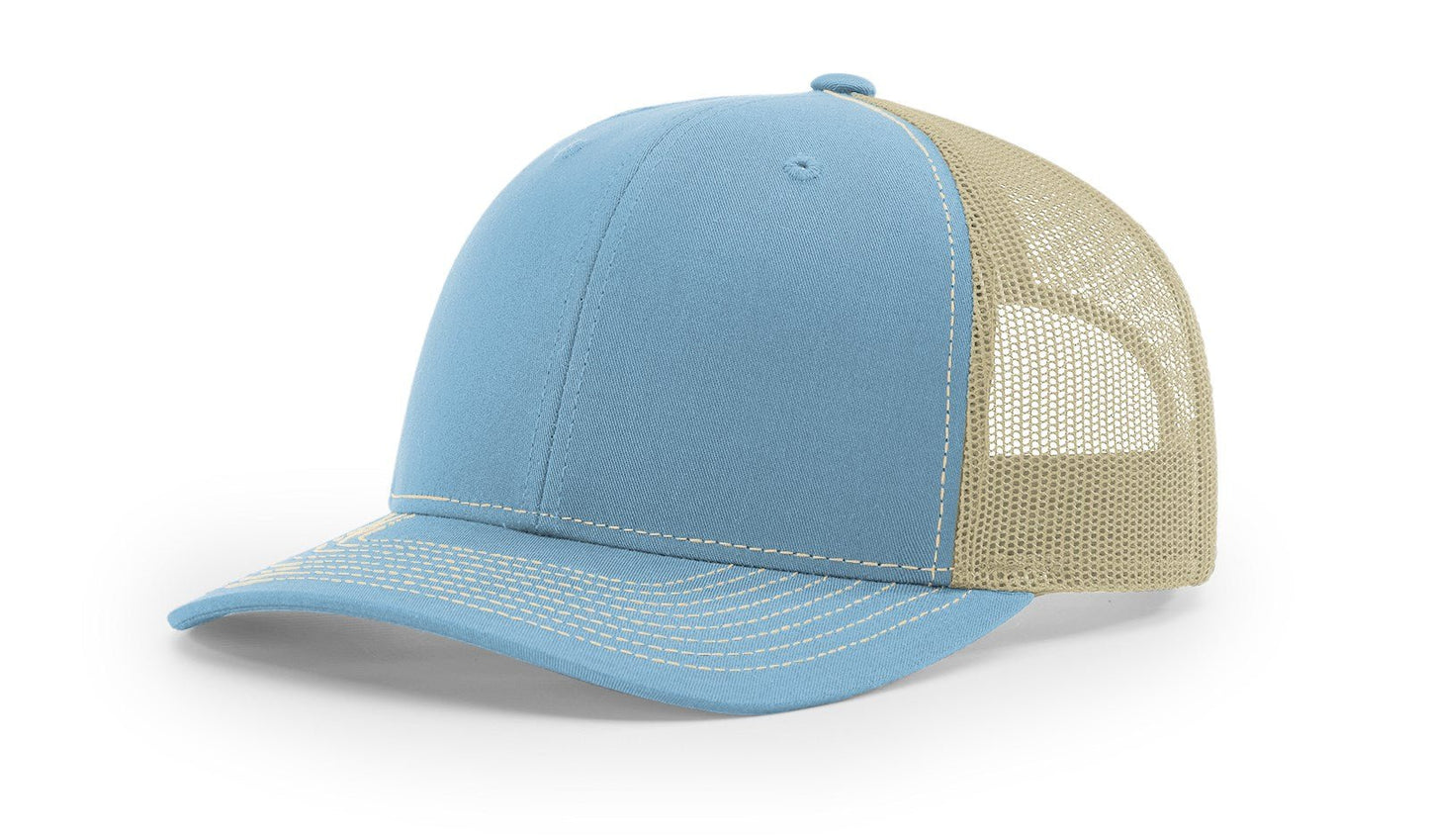 Custom Richardson 112 Trucker Hats - Columbia Blue Khaki