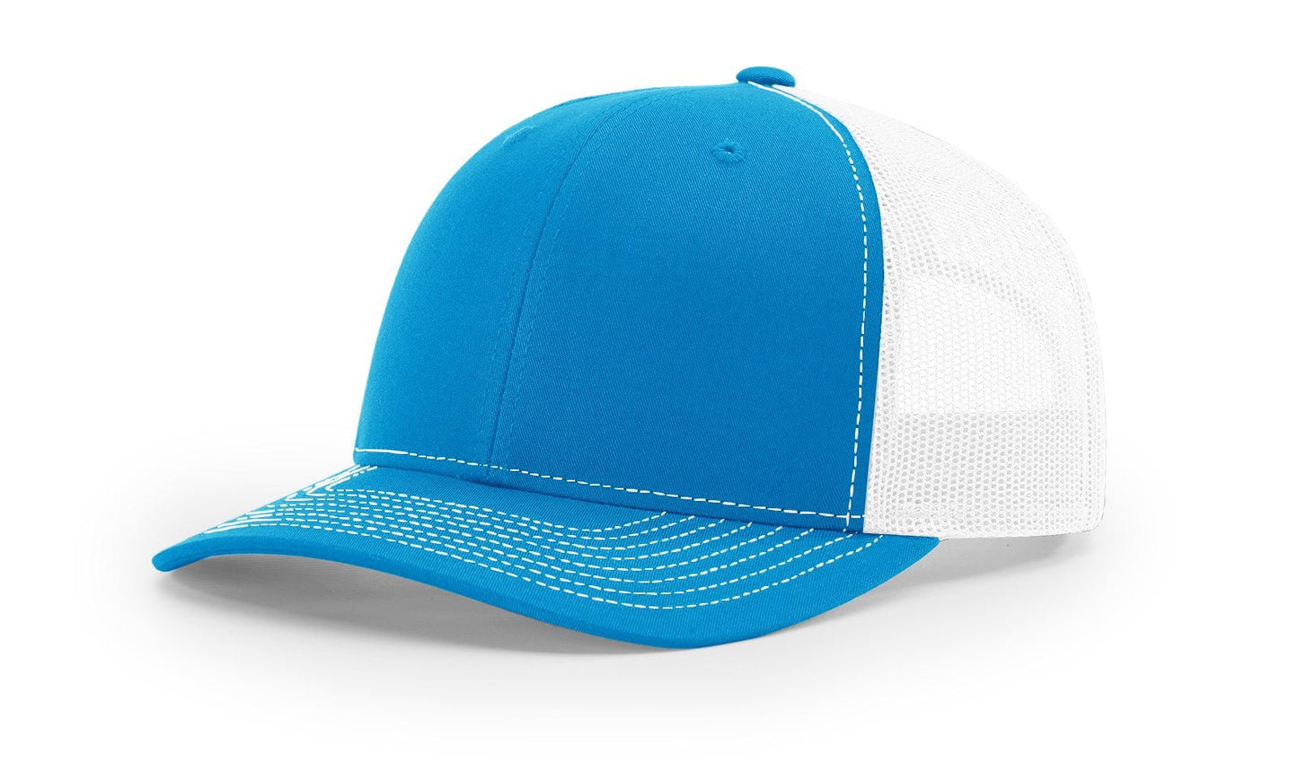 Custom Richardson 112 Trucker Hats - Cyan White