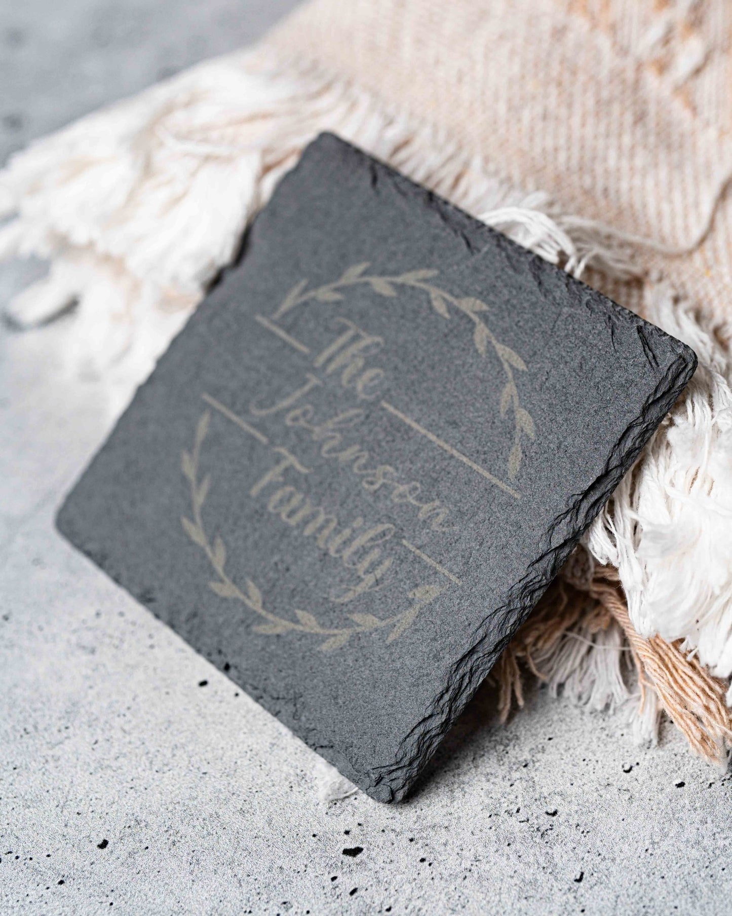 4" Square Slate Coasters with Custom Logo - Custom Craft Solution