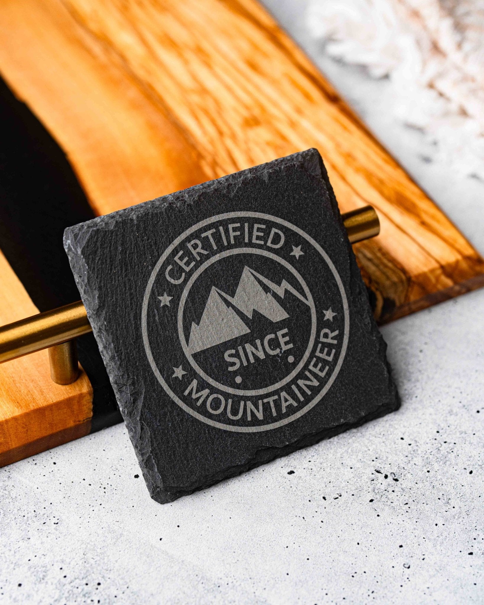 4" Square Slate Coasters with Custom Logo - Custom Craft Solution