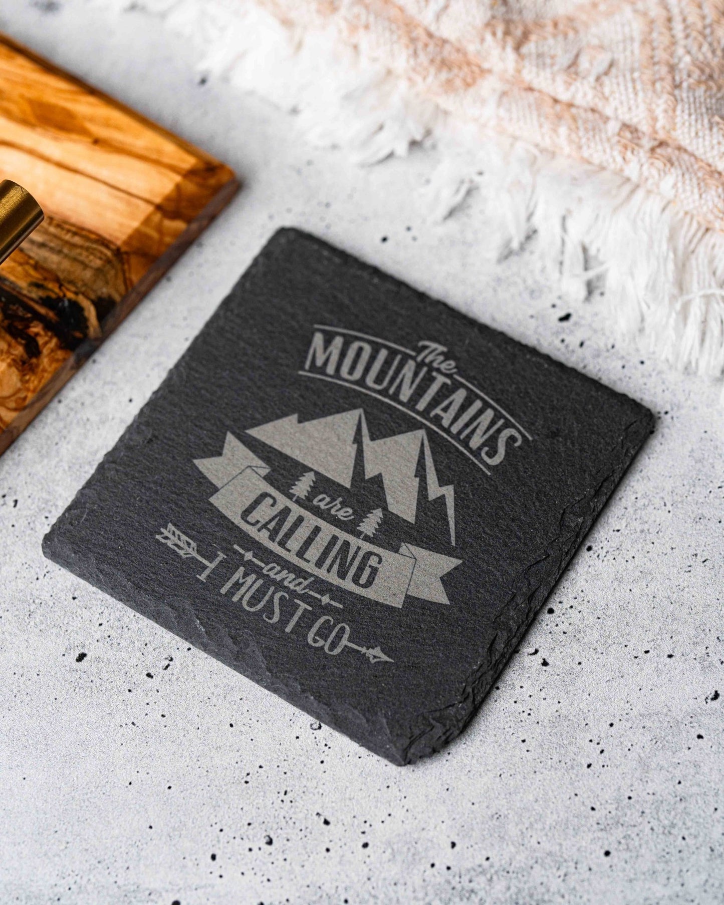 4" Square Slate Coasters with Custom Logo - Custom Craft Solution