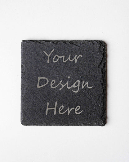 4" Square Slate Coasters with Custom Logo - Custom Craft Solution