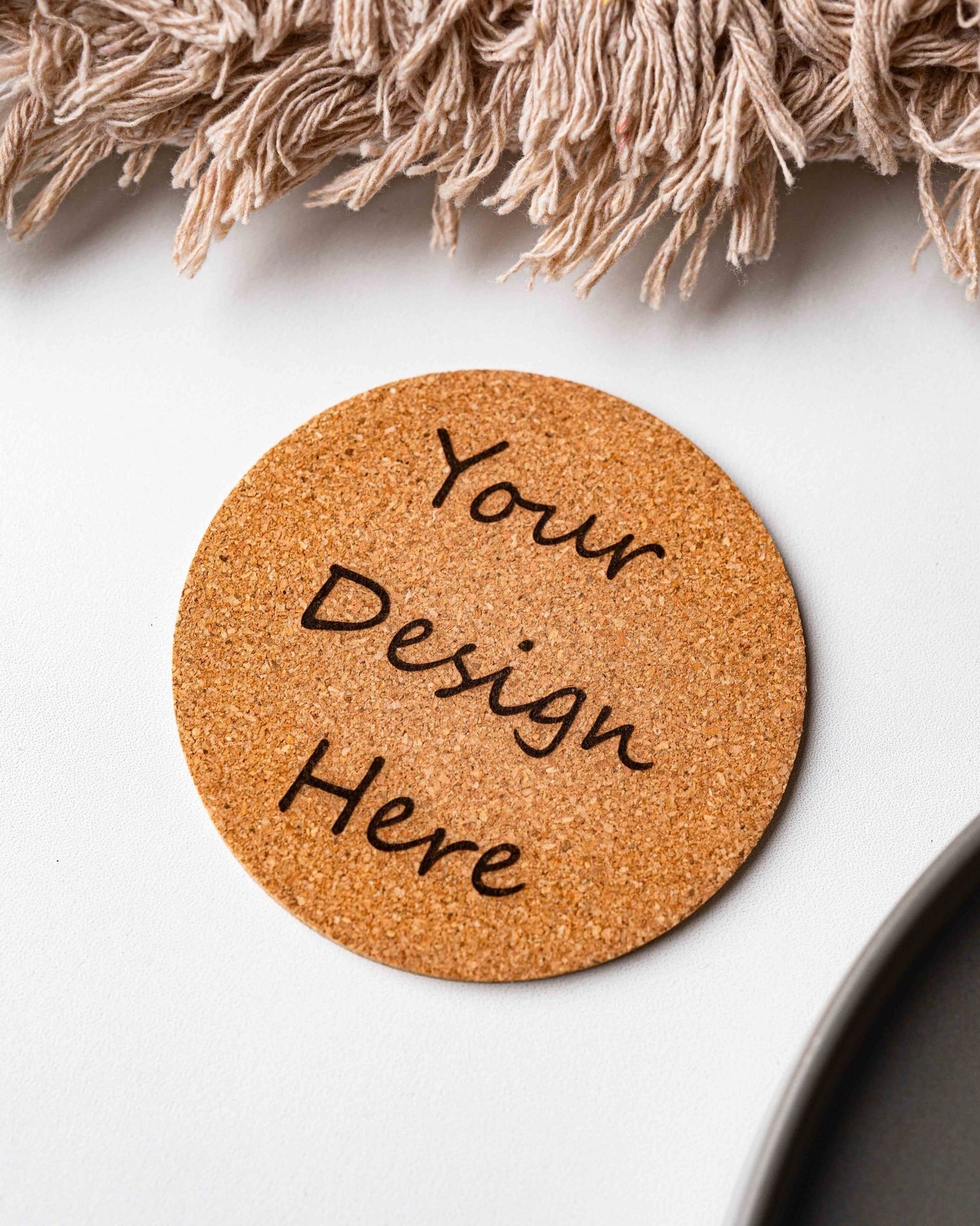 4" Cork Round Coasters 7mm with Custom Logo - Custom Craft Solution