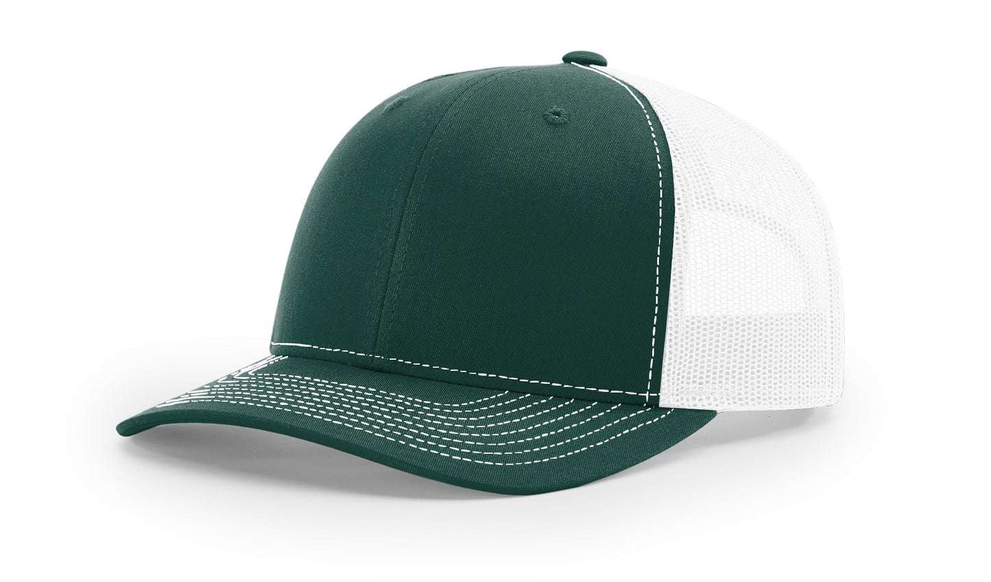 Custom Richardson 112 Trucker Hats - Dark Green White