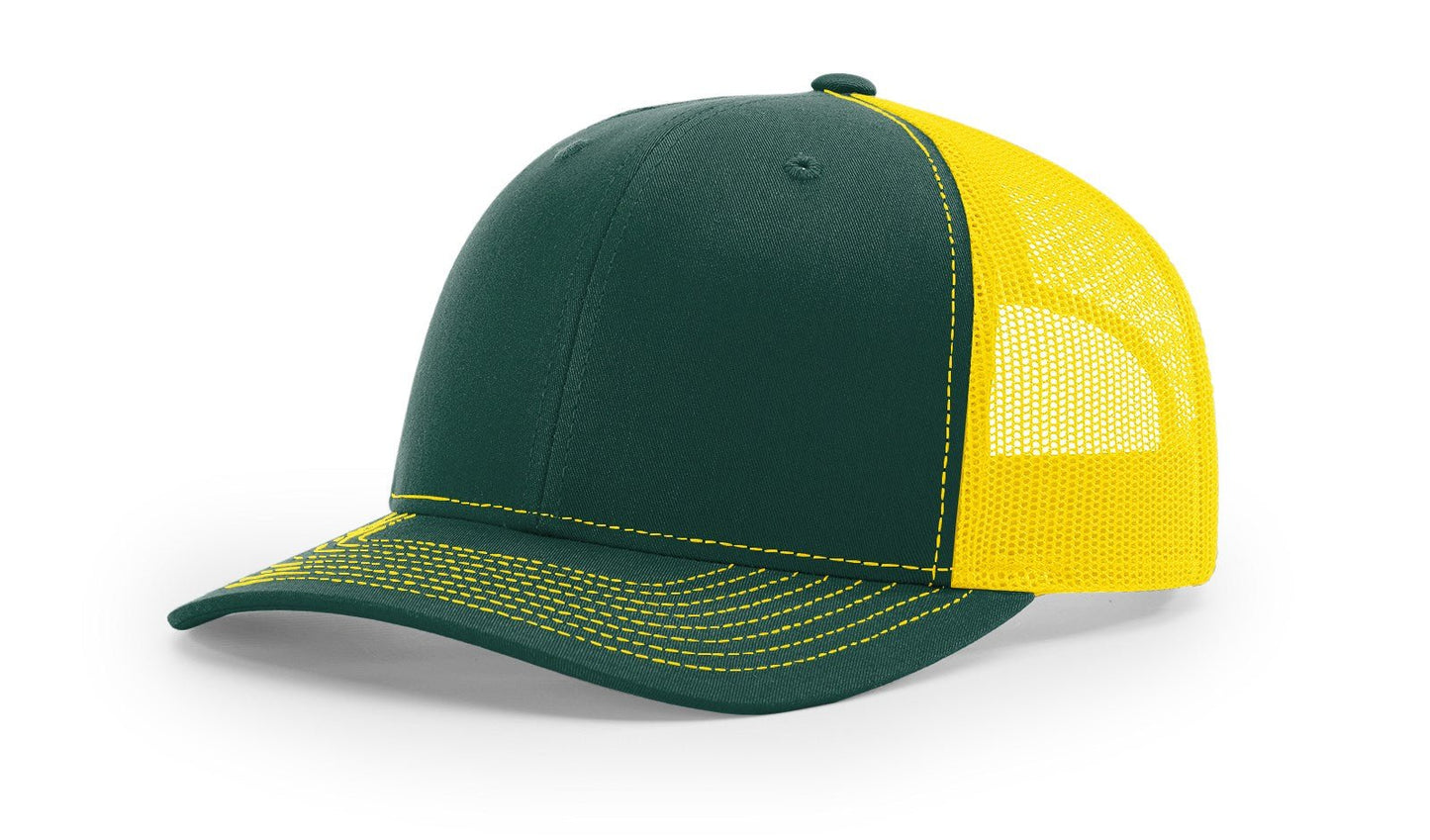 Custom Richardson 112 Trucker Hats - Dark Green Yellow