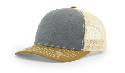 Custom Richardson 112 Trucker Hats - Heather Grey Birch Amber Gold