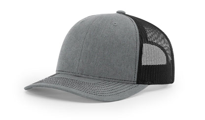 Custom Richardson 112 Trucker Hats - Heather Grey Black