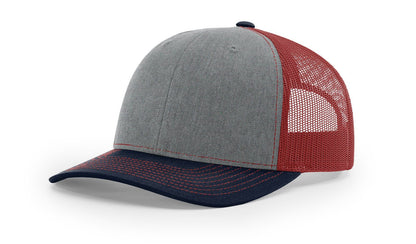 Custom Richardson 112 Trucker Hats - Heather Grey Cardinal Navy