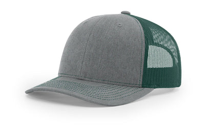 Custom Richardson 112 Trucker Hats - Heather Grey Dark Green