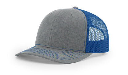 Custom Richardson 112 Trucker Hats - Heather Grey Royal