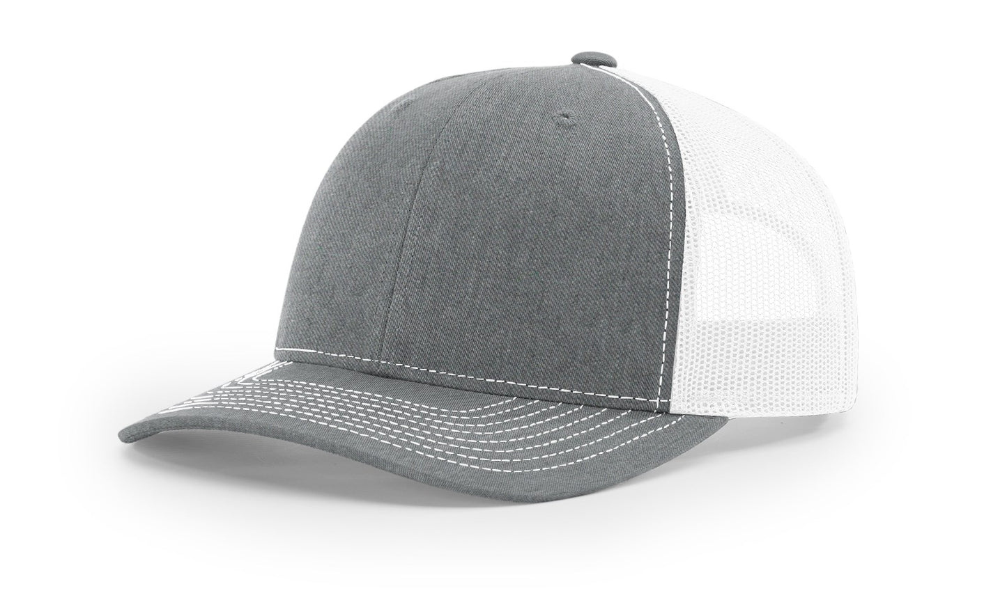 Custom Richardson 112 Trucker Hats - Heather Grey White