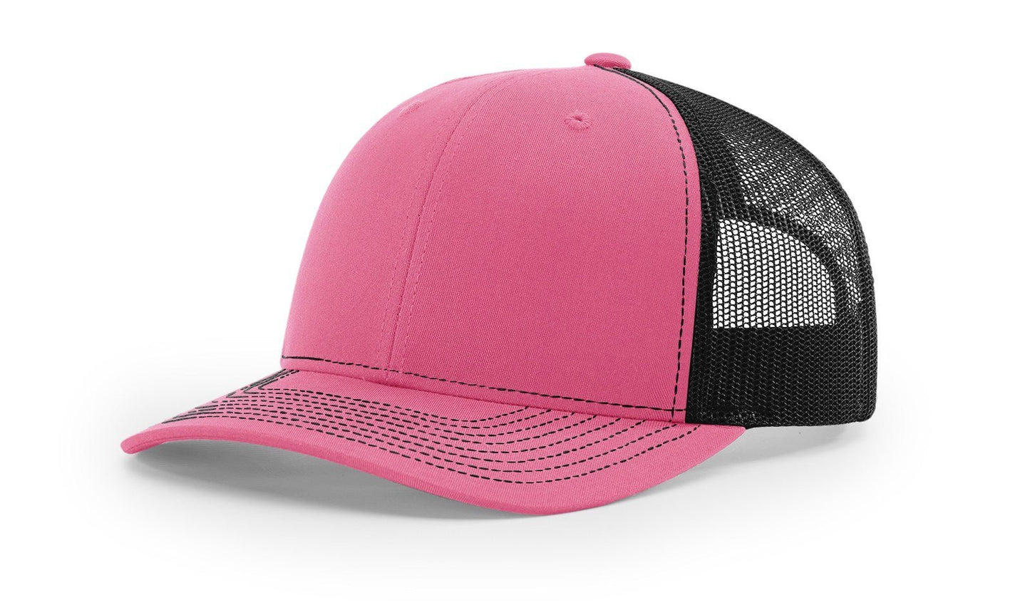 Custom Richardson 112 Trucker Hats - Hot Pink Black