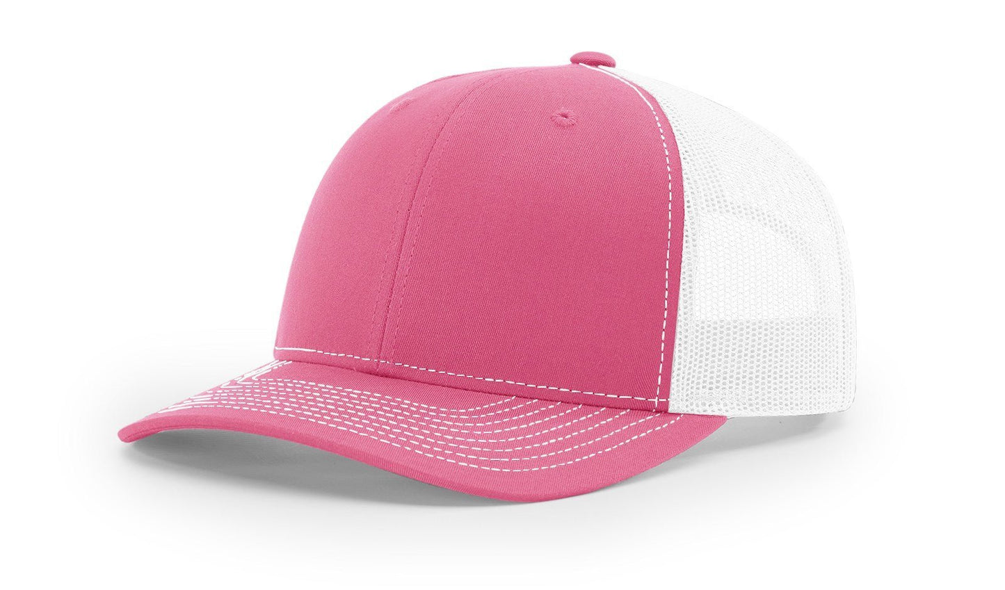 Custom Richardson 112 Trucker Hats - Hot Pink White