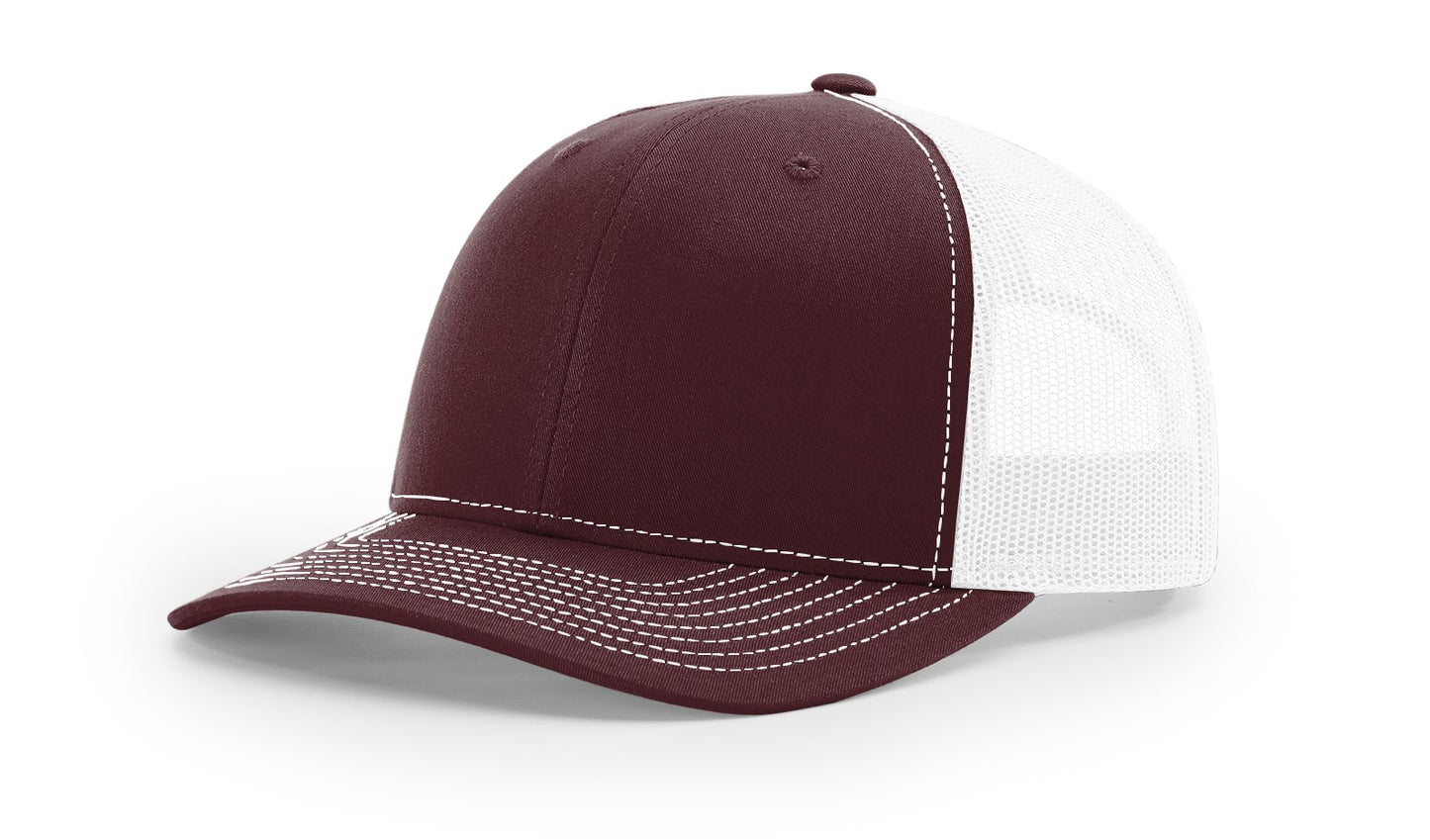 Custom Richardson 112 Trucker Hats - Maroon White