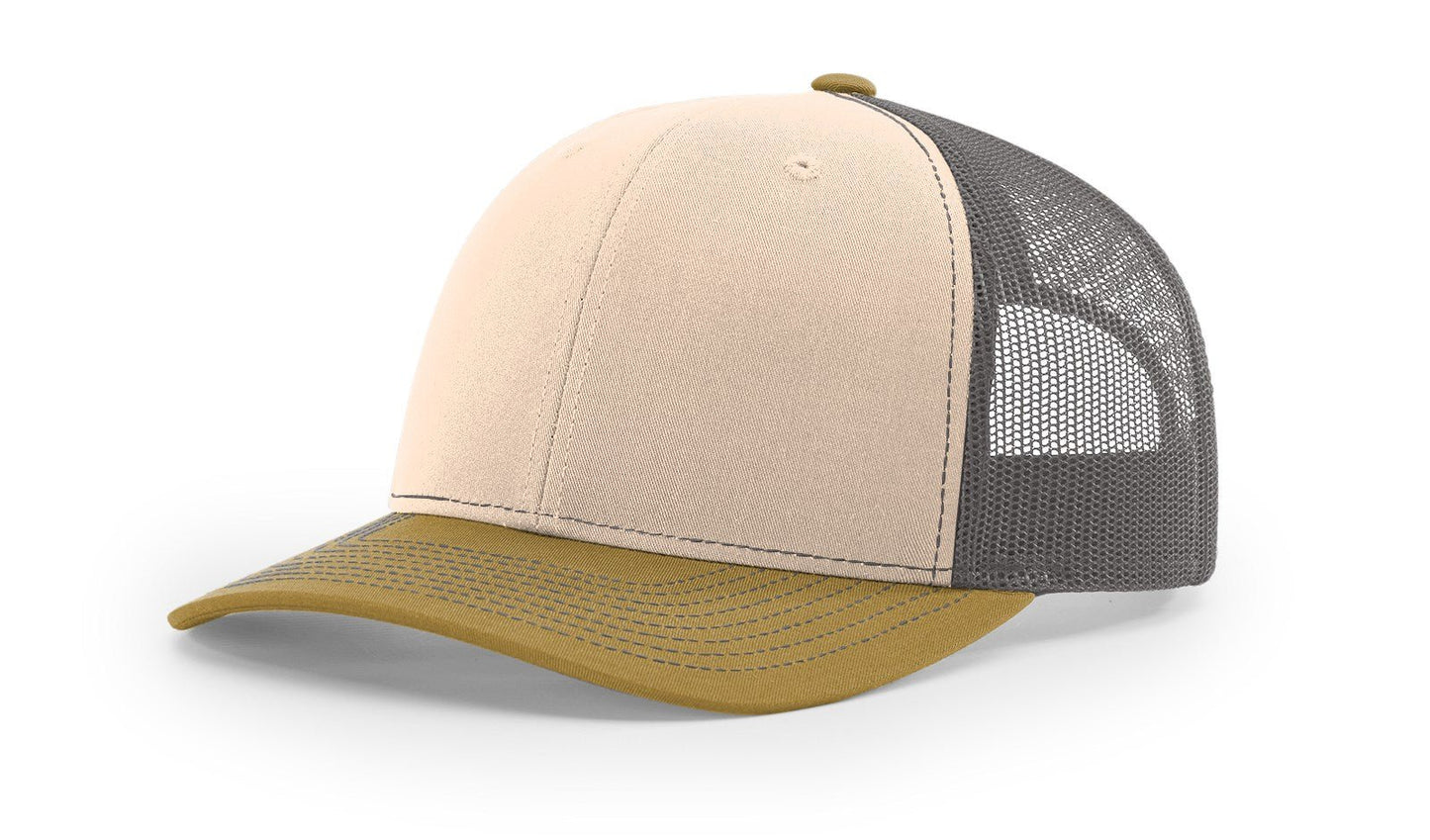 Custom Richardson 112 Trucker Hats - Mink Beige Charcoal Amber Gold