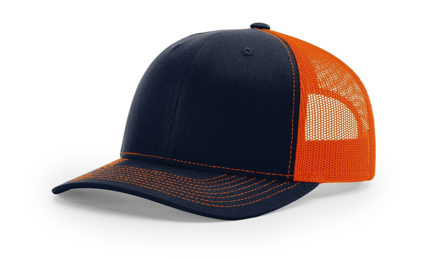 Custom Richardson 112 Trucker Hats - Navy Orange