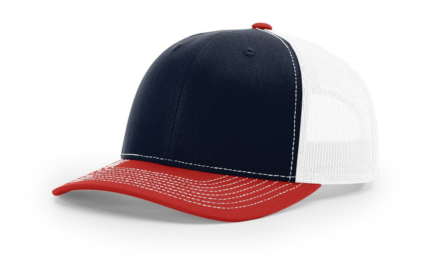 Custom Richardson 112 Trucker Hats - Navy White Red