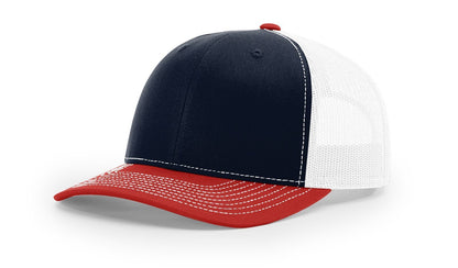 Custom Richardson 112 Trucker Hats - Navy White Red