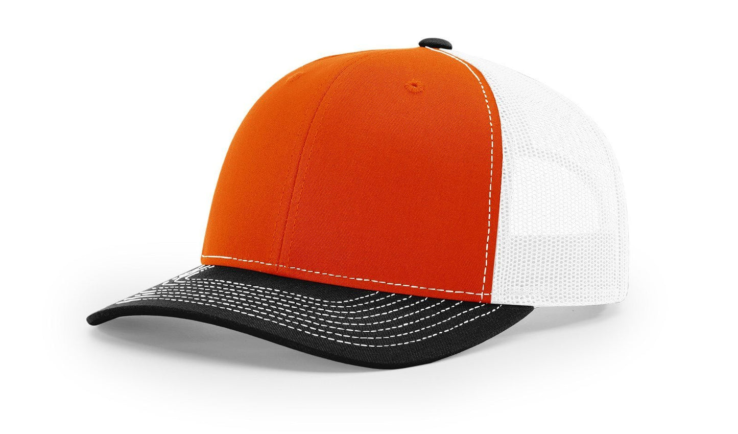 Custom Richardson 112 Trucker Hats - Orange White Black