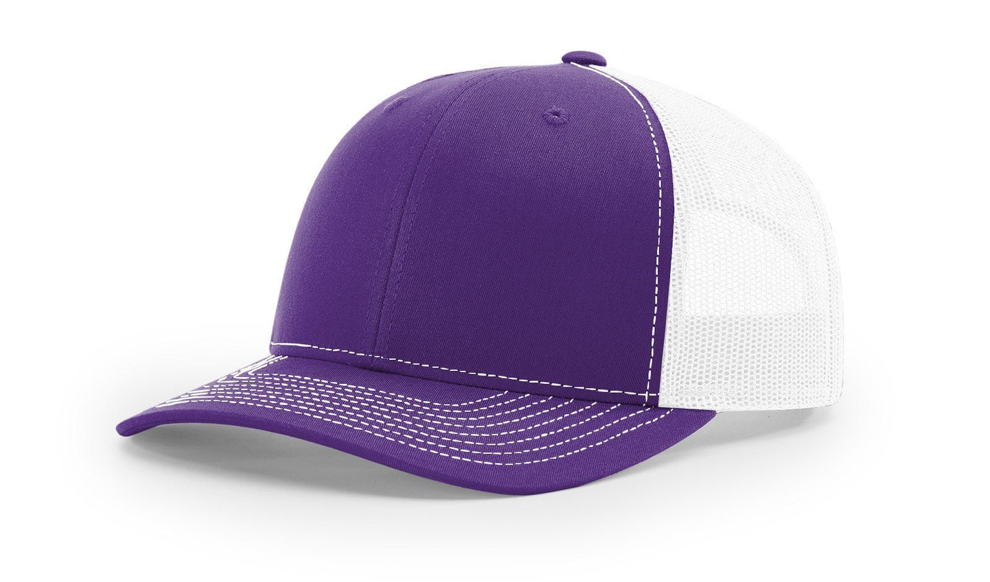 Custom Richardson 112 Trucker Hats - Purple White