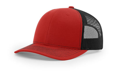 Custom Richardson 112 Trucker Hats - Red Black