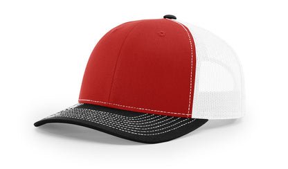 Custom Richardson 112 Trucker Hats - Red White Black