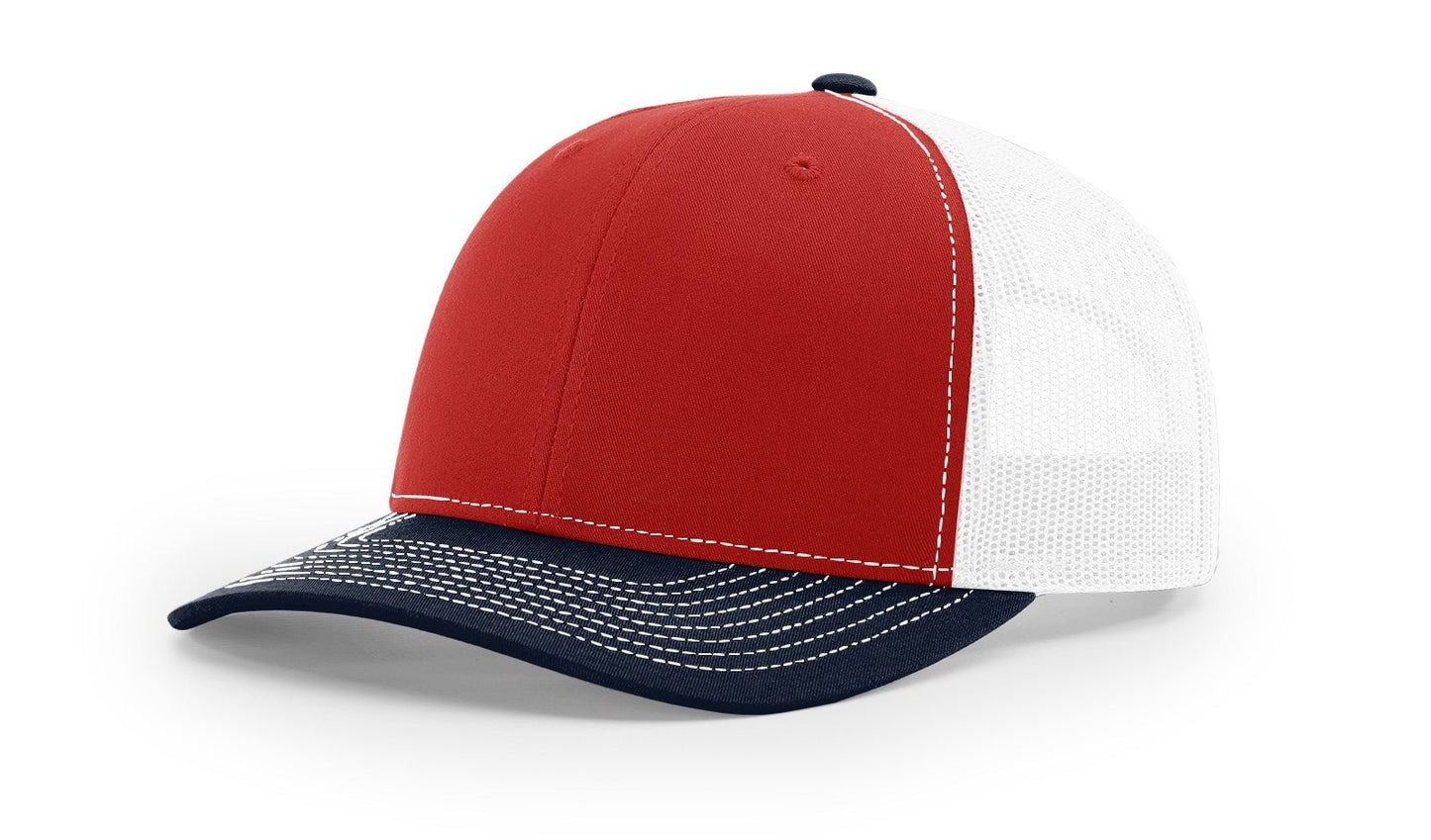 Custom Richardson 112 Trucker Hats - Red White Navy