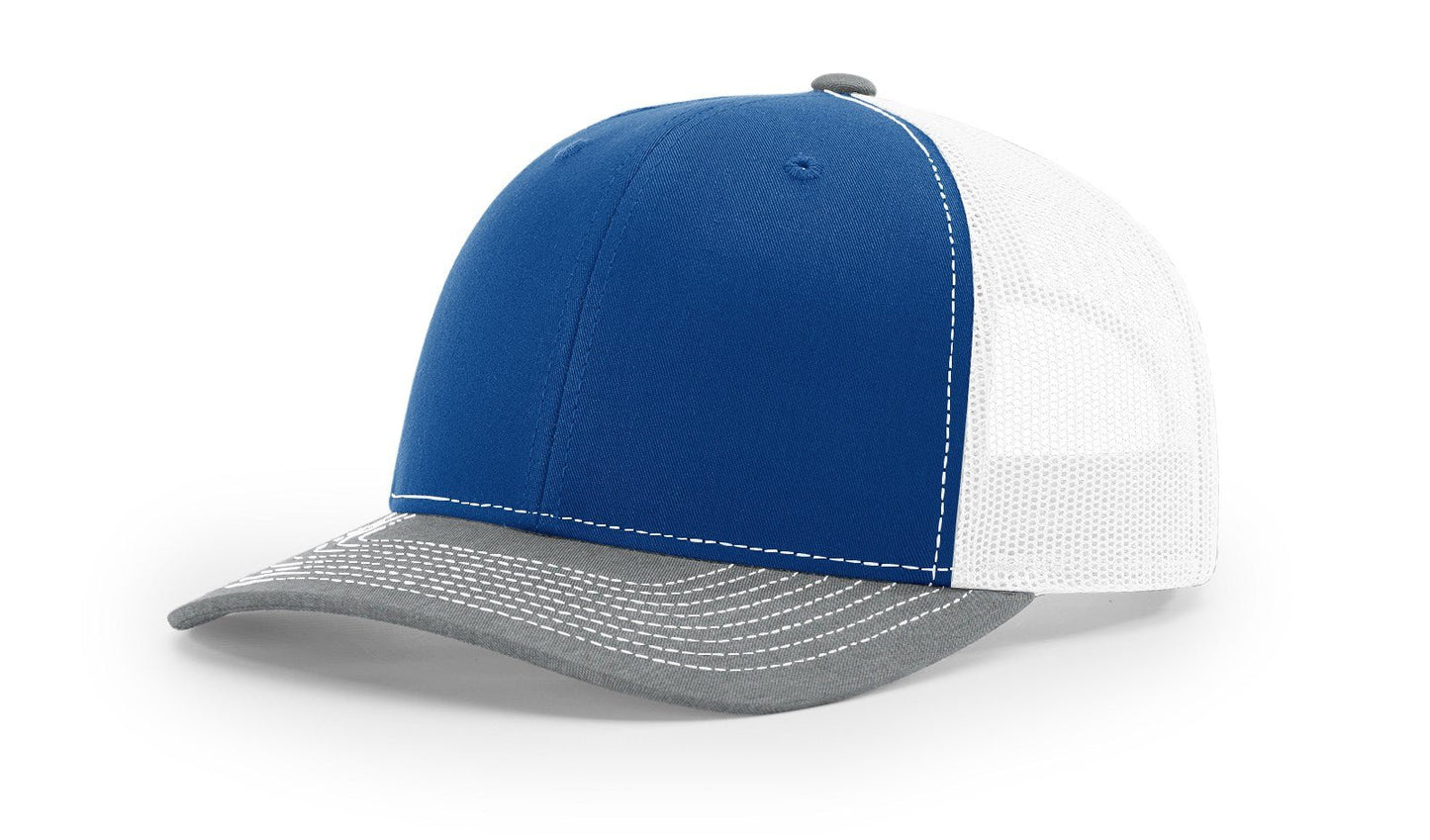 Custom Richardson 112 Trucker Hats - Royal White Heather Grey