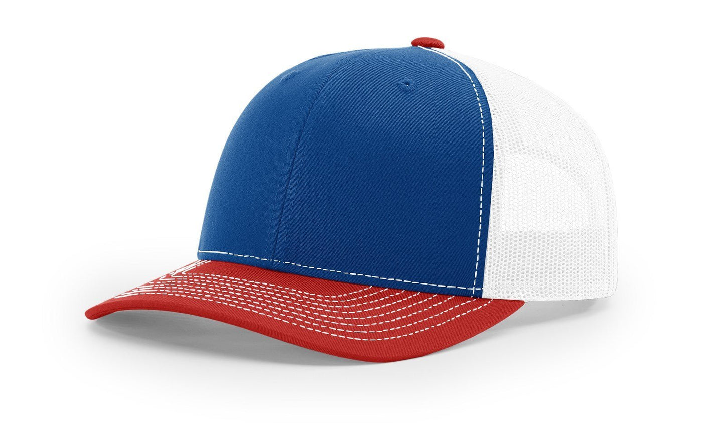 Custom Richardson 112 Trucker Hats - Royal White Red