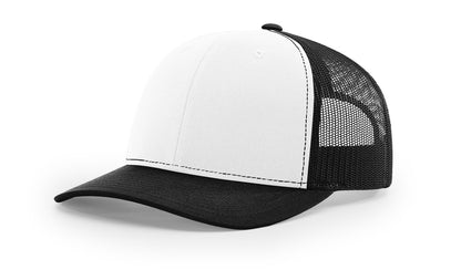 Custom Richardson 112 Trucker Hats - White Black