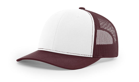 Custom Richardson 112 Trucker Hats - White Maroon