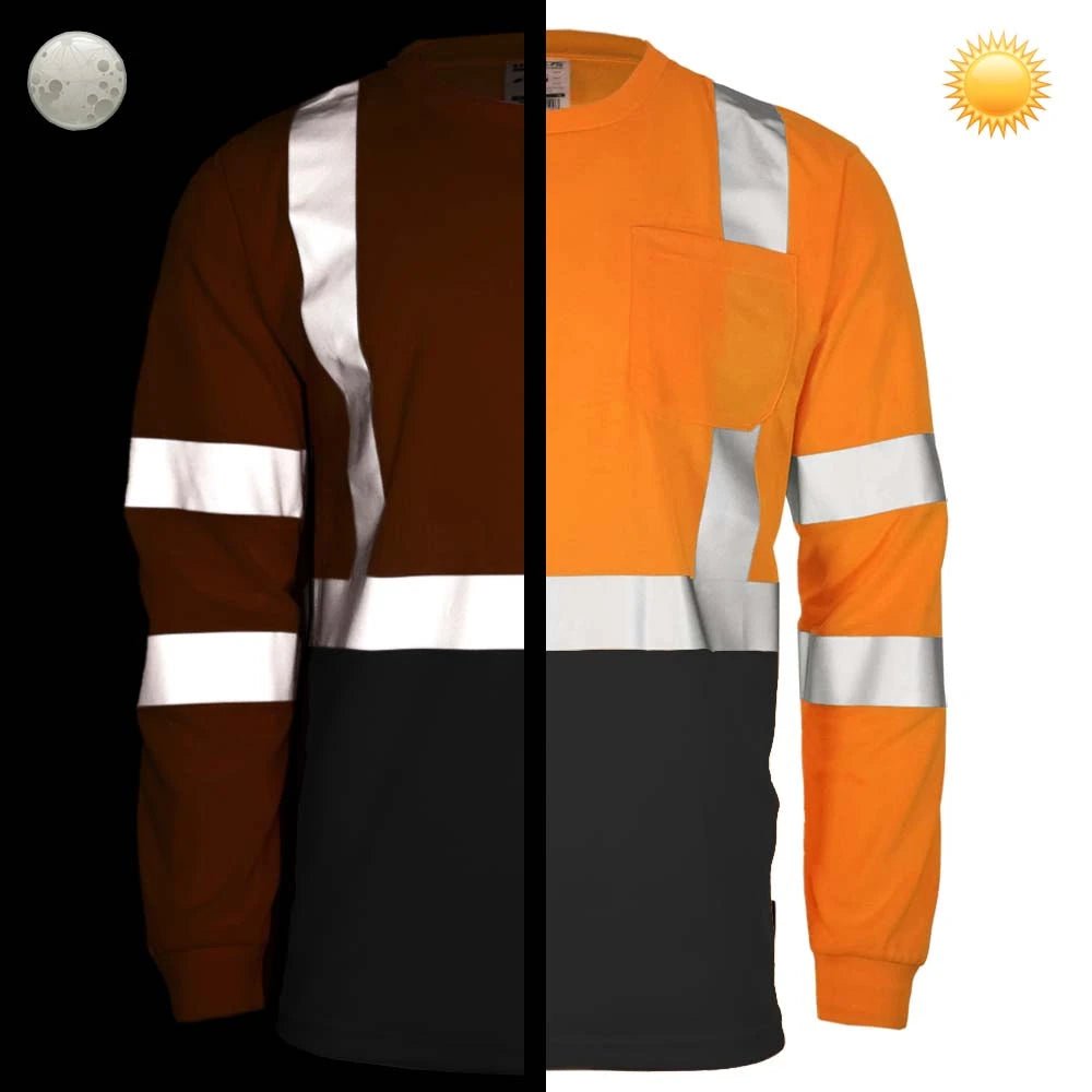 DSL1432 Hi Vis Class 3 Black Bottom Viz - Dri Long Sleeve Safety Shirt - Custom Craft Solution