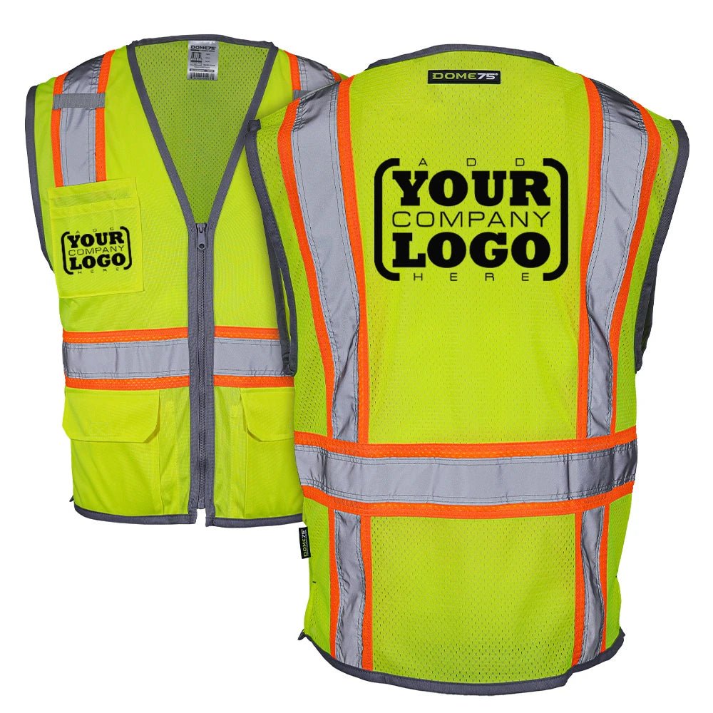 DV2123S Class 2 HiVis Solid Front Contrast Safety Vest - custom safety vests hero image with logo