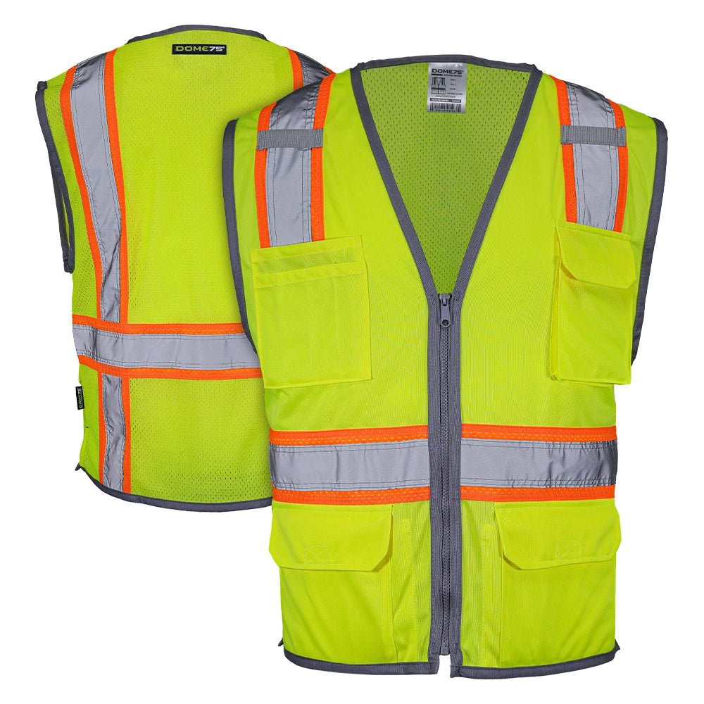 DV2123S Class 2 HiVis Solid Front Contrast Safety Vest - custom safety vests hero image