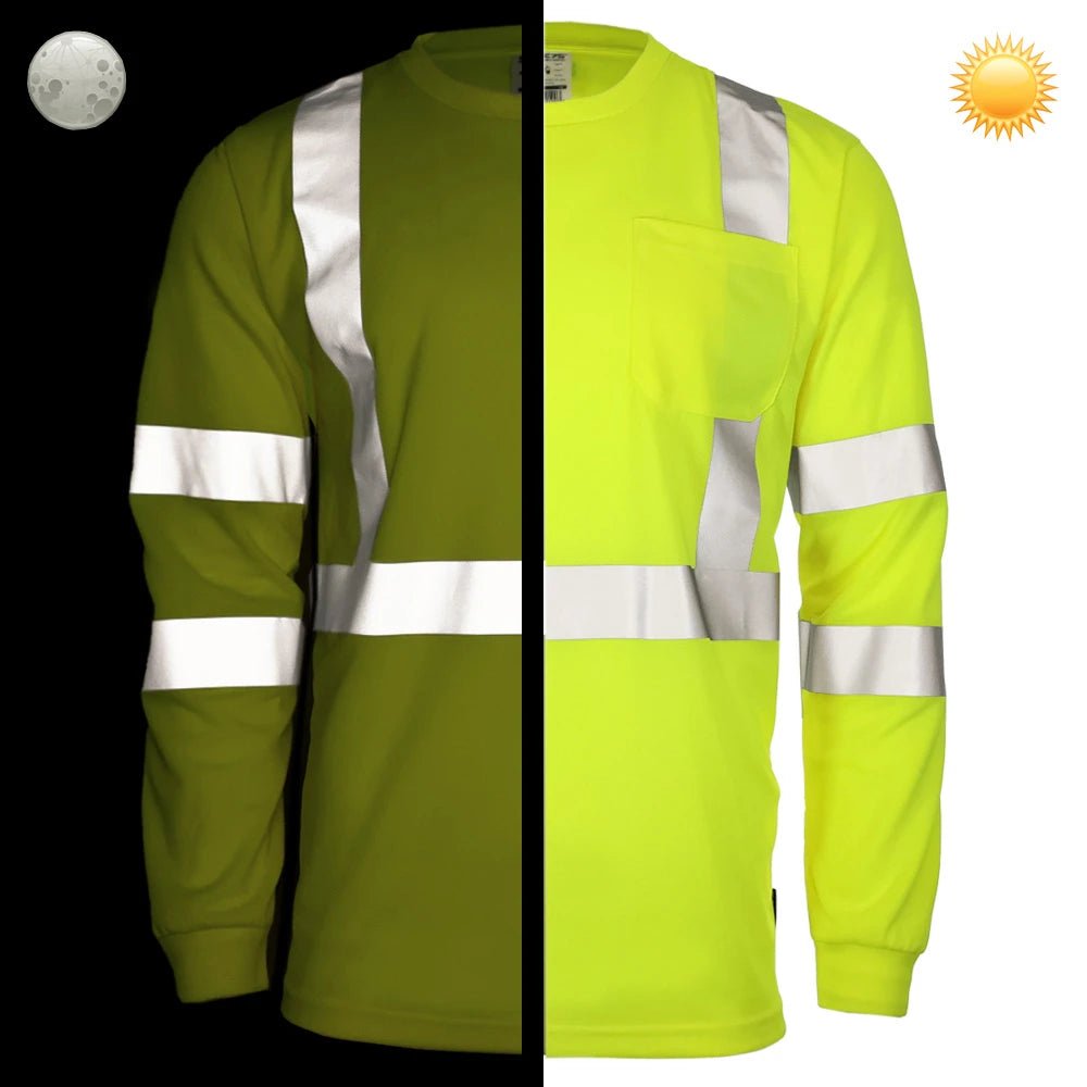 DSL1431 HiVis ANSI Class 3 Viz - Dri Long Sleeve Safety Shirt - Custom Craft Solution