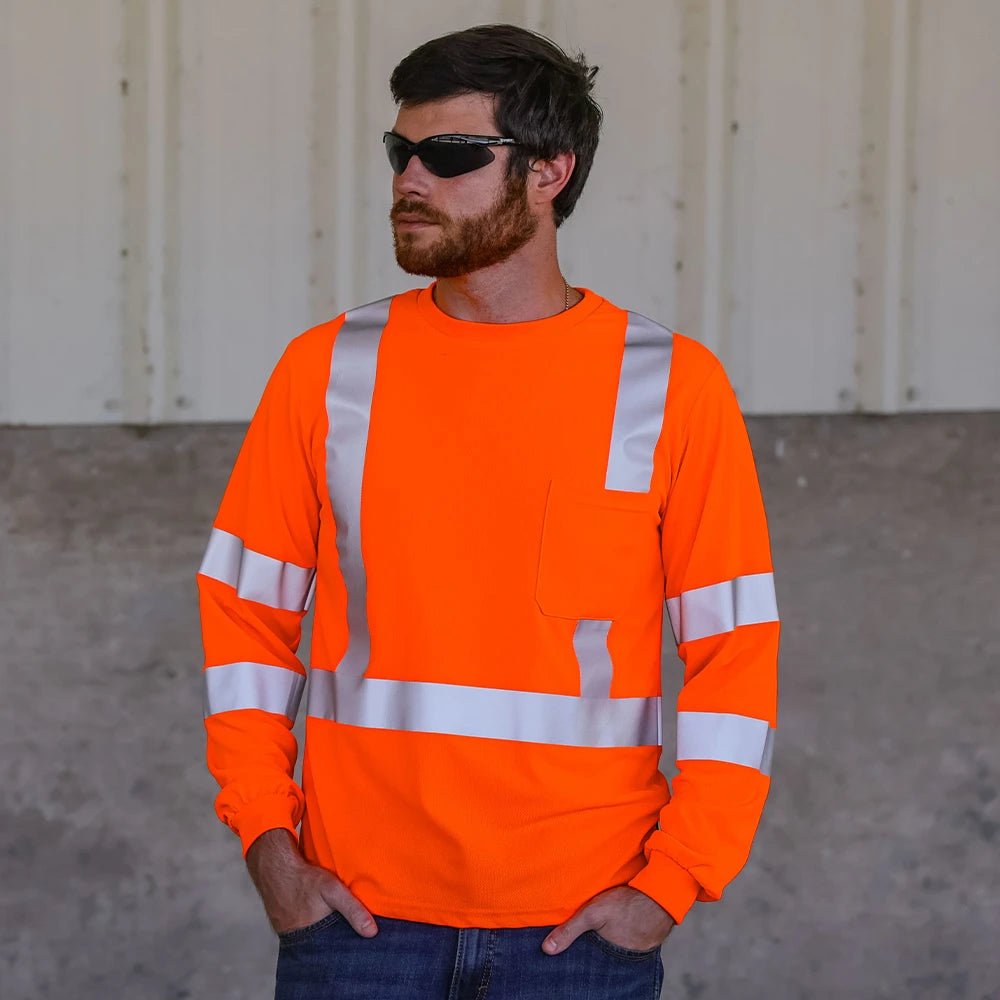 DSL1431 HiVis ANSI Class 3 Viz - Dri Long Sleeve Safety Shirt - Custom Craft Solution