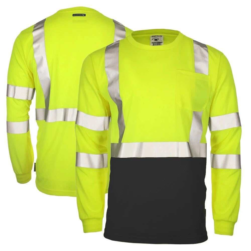 DSL1432 Hi Vis Class 3 Black Bottom Viz - Dri Long Sleeve Safety Shirt - Custom Craft Solution