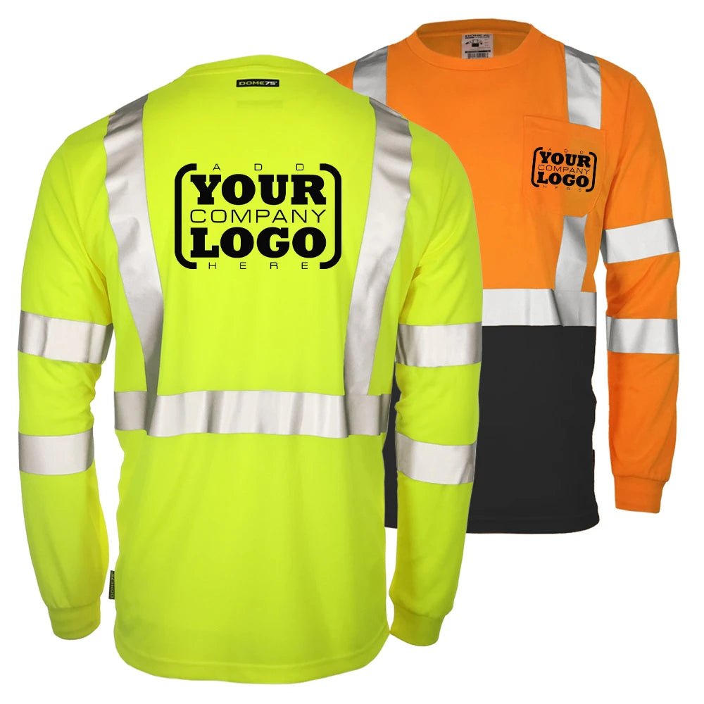 DSL1432 Hi Vis Class 3 Black Bottom Viz - Dri Long Sleeve Safety Shirt - Custom Craft Solution