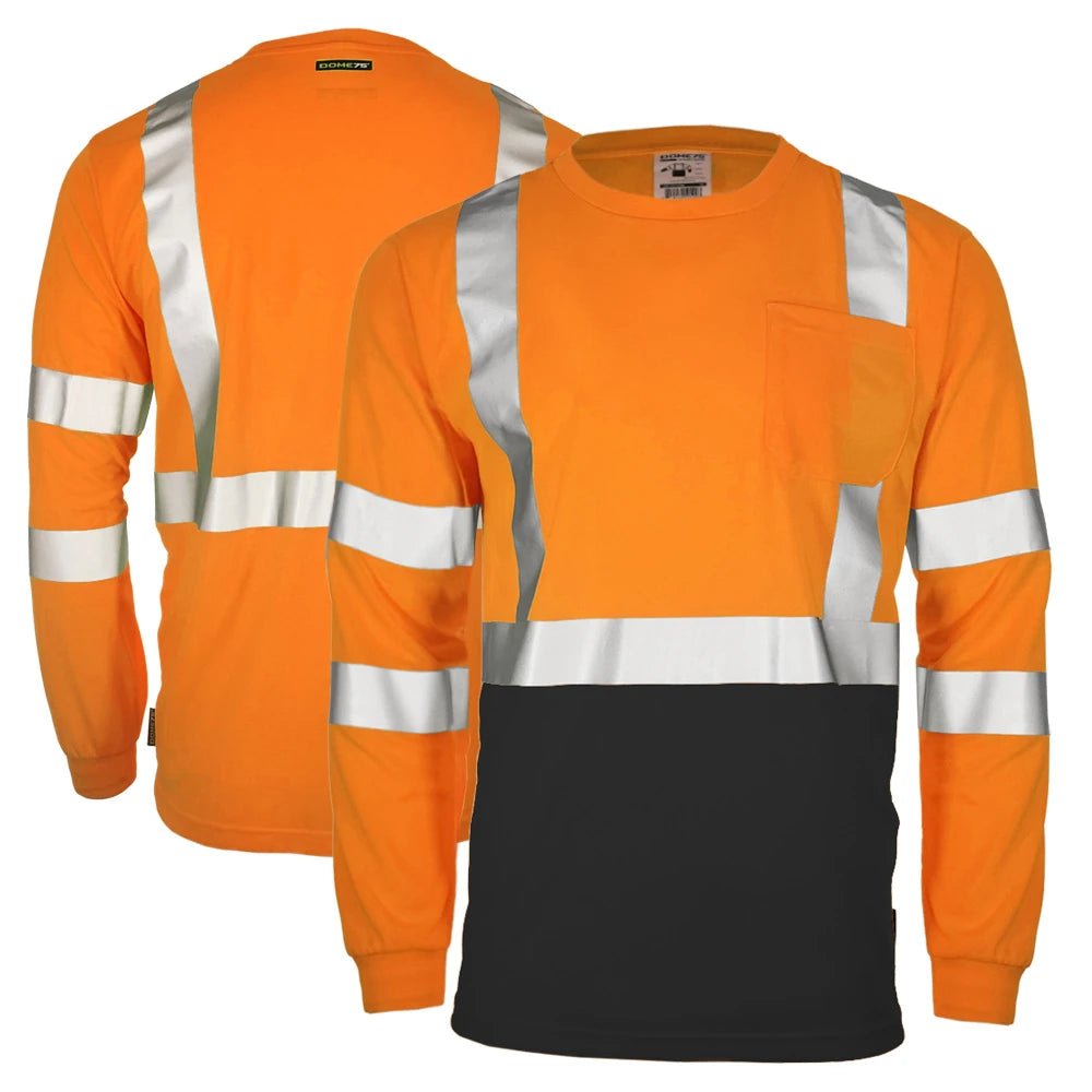 DSL1432 Hi Vis Class 3 Black Bottom Viz - Dri Long Sleeve Safety Shirt - Custom Craft Solution