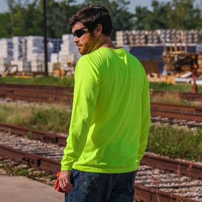 DSL2601 High Visibility Viz - Tuff Long Sleeve Moisture Wicking Safety Shirt - Custom Craft Solution