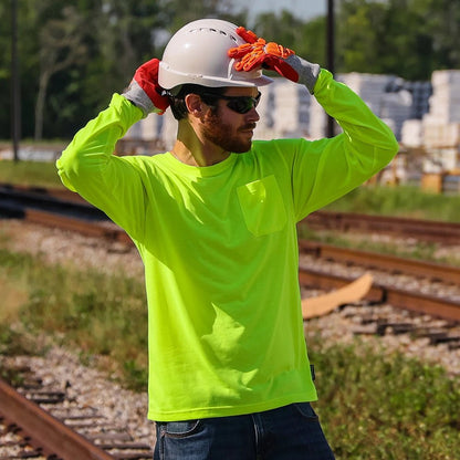 DSL2601 High Visibility Viz - Tuff Long Sleeve Moisture Wicking Safety Shirt - Custom Craft Solution