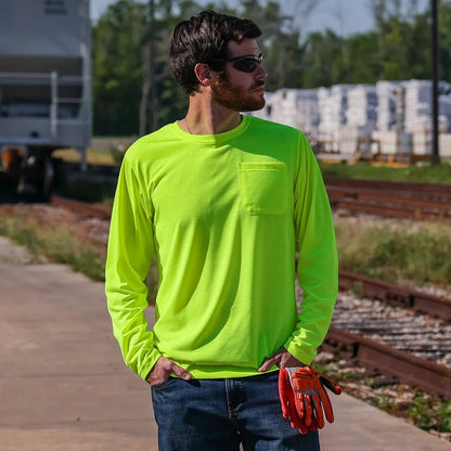 DSL2601 High Visibility Viz - Tuff Long Sleeve Moisture Wicking Safety Shirt - Custom Craft Solution