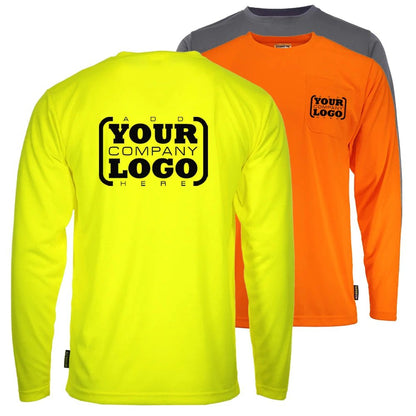 DSL2601 High Visibility Viz - Tuff Long Sleeve Moisture Wicking Safety Shirt - Custom Craft Solution